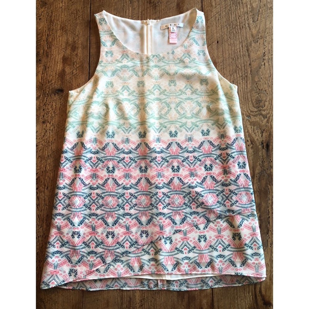 CAbi Mosiac Print Top Style# 250